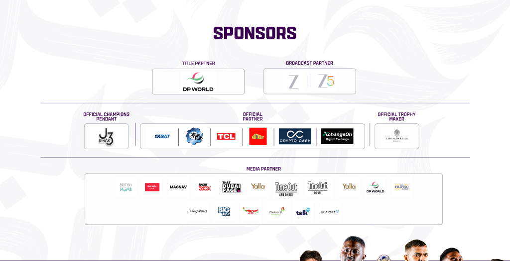 DP World ILT20 Season 5 Sponsors